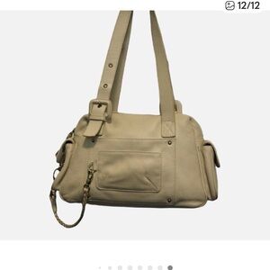 Daniel Beige Leather Shoulder Bag